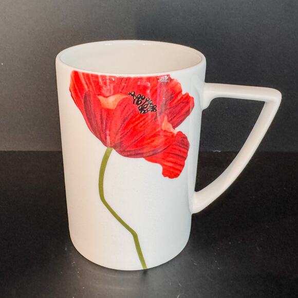 “Summer Sun” Red Poppy, Royal Bone China Mug by Red Vanilla , 12oz - Picture 2 of 6